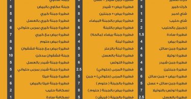  منيو مطعم كاس كرك جدة