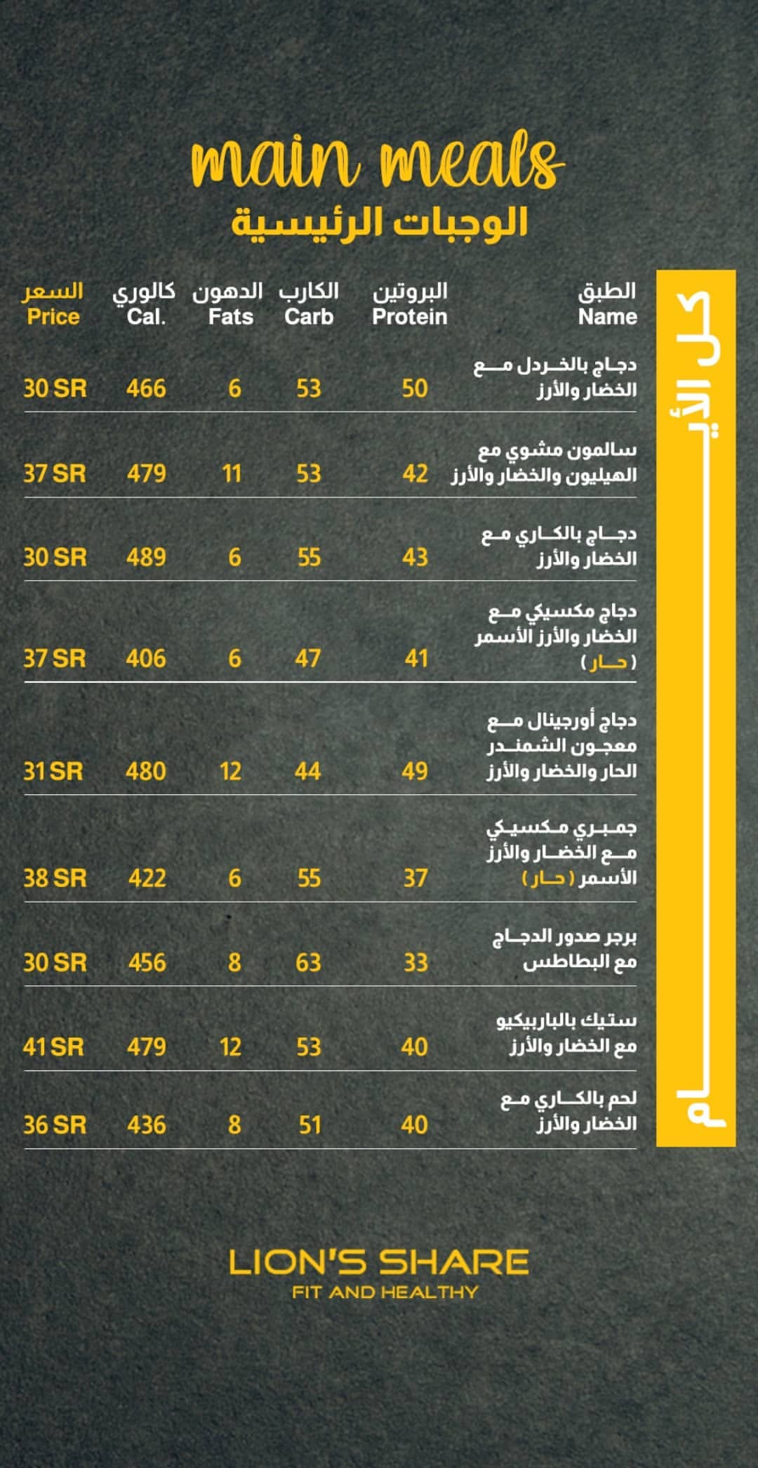 منيو مطعم ليون شير جده